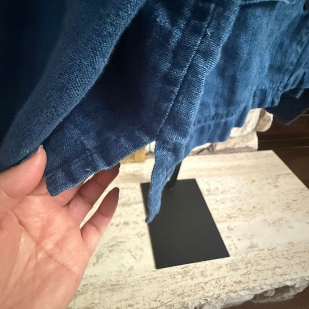 Jones New York 100% linen women’s blue button down shirt size xl - Picture 10 of 14